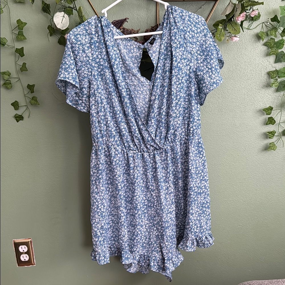 SHEIN Blue Floral Jumpsuit